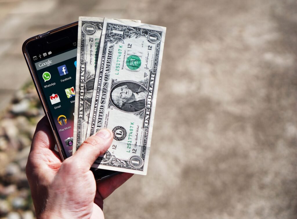 A money-making app on a smartphone